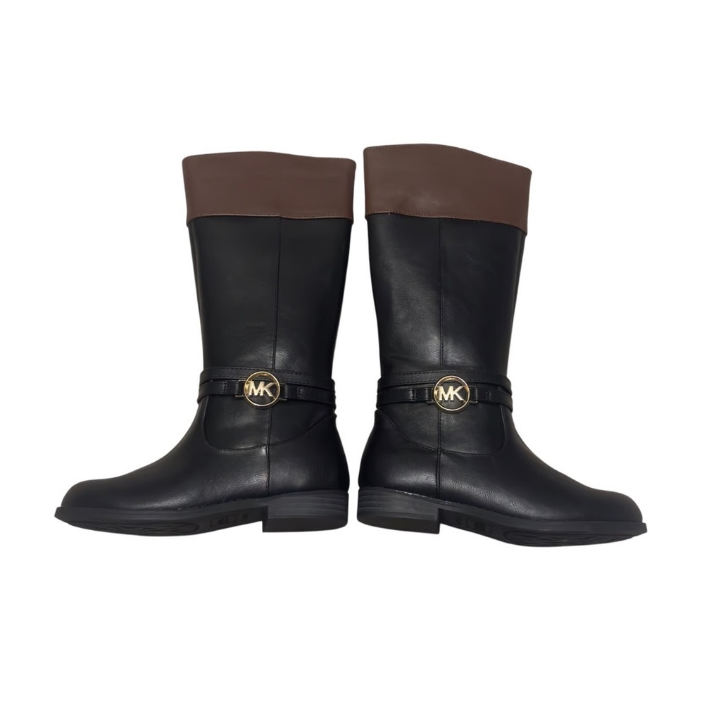 Michael Kors Black and Brown Leather Mid-Calf Boots